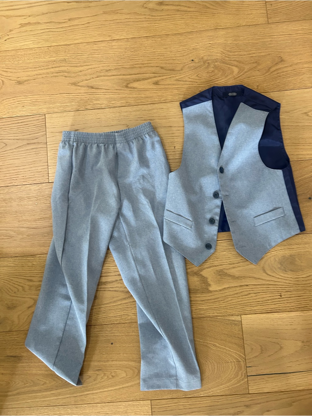 Light Gray Boys Dress Vest & Trousers Set